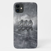 Moderne Waterman Zodiac Distress Silver Steel Case-Mate iPhone Case (Achterkant)