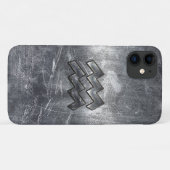 Moderne Waterman Zodiac Distress Silver Steel Case-Mate iPhone Case (Achterkant (horizontaal))