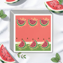 Moderne Watermeloen Splash Baby Shower Servet