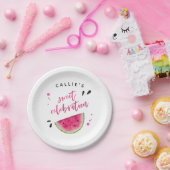 Moderne Watermeloen Verjaardagsfeest Papieren Bordje (Feest)