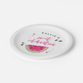 Moderne Watermeloen Verjaardagsfeest Papieren Bordje (Gekanteld)