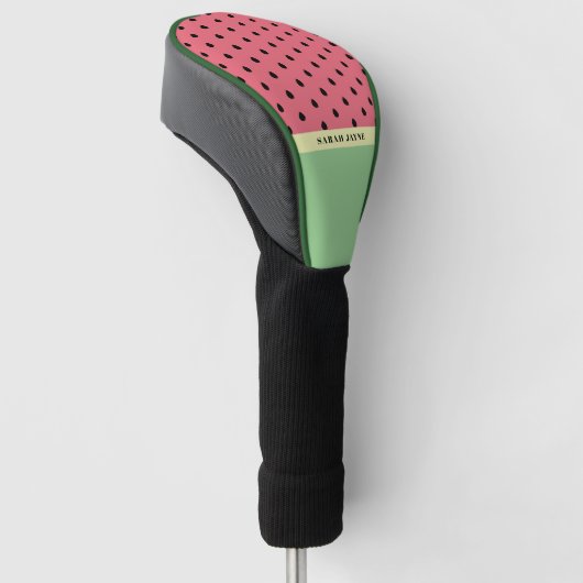 Moderne Watermeloen Zaden Roze en Groene Driver Golfheadcover (Schuin)