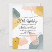 Moderne Waterverf 30e verjaardagsfeest Kaart (Voorkant)