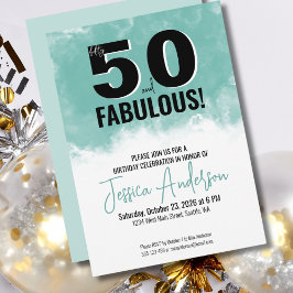 Moderne Waterverf 50ste verjaardagsfeestje Kaart