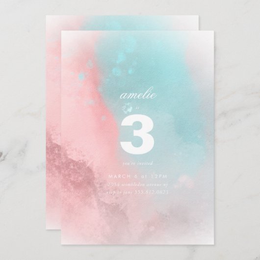 Moderne Waterverf Aangepaste kinderen op zaterdag Kaart (Voorkant / Achterkant)