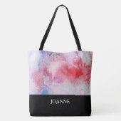 Moderne waterverf aangepaste tekst gepersonaliseer tote bag (Achterkant)