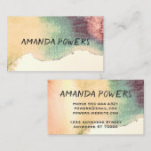 moderne waterverf aangepaste visitekaartjes sjablo (Voorkant / Achterkant)