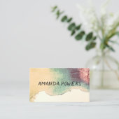 moderne waterverf aangepaste visitekaartjes sjablo (Staand voorkant)