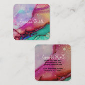 moderne waterverf aangepaste visitekaartjes sjablo (Voorkant / Achterkant)