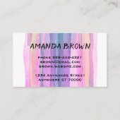 moderne waterverf aangepaste visitekaartjes sjablo (Achterkant)