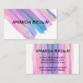 moderne waterverf aangepaste visitekaartjes sjablo (Voorkant / Achterkant)