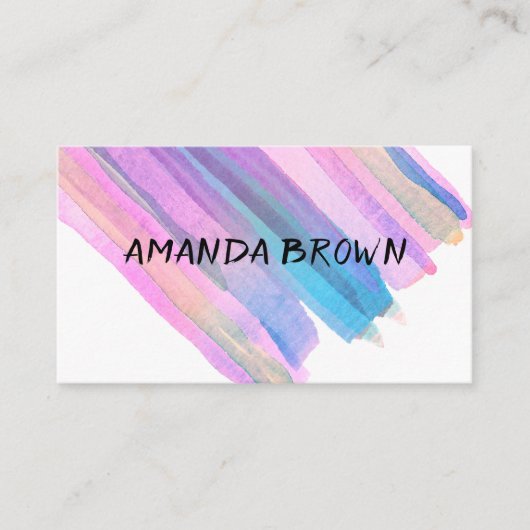 moderne waterverf aangepaste visitekaartjes sjablo (Voorkant)