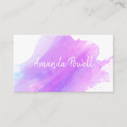 moderne waterverf aangepaste visitekaartjes sjablo (Voorkant)