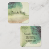 moderne waterverf aangepaste visitekaartjes sjablo (Voorkant / Achterkant)