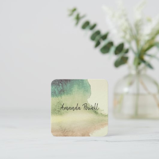 moderne waterverf aangepaste visitekaartjes sjablo (Staand voorkant)