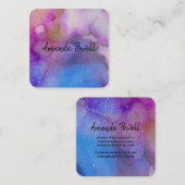 moderne waterverf aangepaste visitekaartjes sjablo (Voorkant / Achterkant)