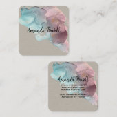 moderne waterverf aangepaste visitekaartjes sjablo (Voorkant / Achterkant)