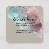 moderne waterverf aangepaste visitekaartjes sjablo (Achterkant)