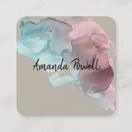 moderne waterverf aangepaste visitekaartjes sjablo (Voorkant)