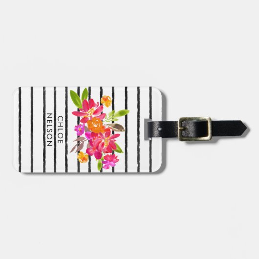 Moderne Waterverf Aangepersonaliseerd Bagagelabel (Voorkant horizontaal)