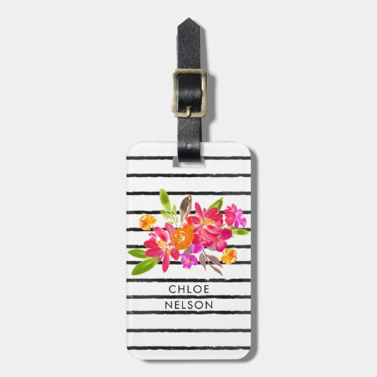 Moderne Waterverf Aangepersonaliseerd Bagagelabel (Voorkant verticaal)