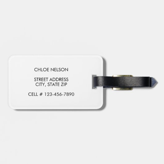 Moderne Waterverf Aangepersonaliseerd Bagagelabel (Achterkant horizontaal)