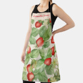 Moderne Waterverf aardbeienpatroon gepersonaliseer Schort (Insitu)