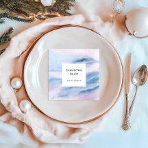 Moderne Waterverf Abstract Blauw Roze Blauwgroen P