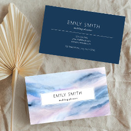 Moderne Waterverf Abstract Blauw Roze Blauwgroen P Visitekaartje