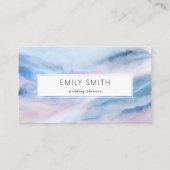 Moderne Waterverf Abstract Blauw Roze Blauwgroen P Visitekaartje (Voorkant)