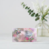 Moderne Waterverf Abstract Bloemen Goud Lijst Chic Visitekaartje (Staand voorkant)