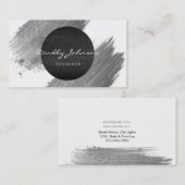 Moderne Waterverf Abstract Elegant Black White Visitekaartje (Voorkant / Achterkant)