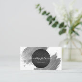 Moderne Waterverf Abstract Elegant Black White Visitekaartje (Staand voorkant)