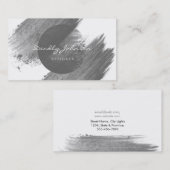Moderne Waterverf Abstract Elegant Black White Visitekaartje (Voorkant / Achterkant)