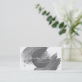 Moderne Waterverf Abstract Elegant Black White Visitekaartje (Staand voorkant)