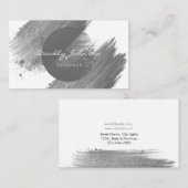 Moderne Waterverf Abstract Elegant Black White Visitekaartje (Voorkant / Achterkant)