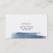 Moderne Waterverf Abstract Elegant Blue Yellow Visitekaartje (Achterkant)