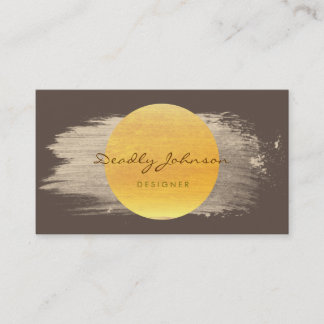 Moderne Waterverf Abstract Elegant Bruin Geel Visitekaartje