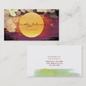 Moderne Waterverf Abstract Elegant Rood Geel Visitekaartje (Voorkant / Achterkant)