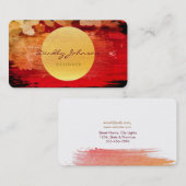 Moderne Waterverf Abstract Elegant Rood Geel Visitekaartje (Voorkant / Achterkant)