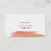 Moderne Waterverf Abstract Elegant Rood Geel Visitekaartje (Achterkant)
