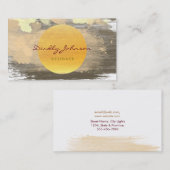 Moderne Waterverf Abstract Elegant Zwart Geel Visitekaartje