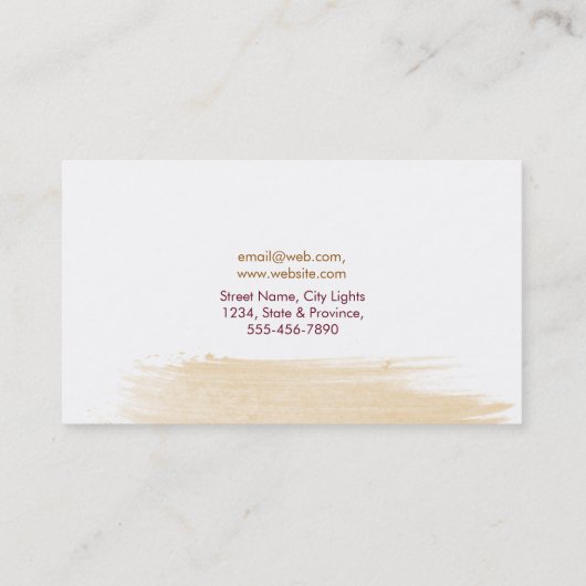 Moderne Waterverf Abstract Elegant Zwart Geel Visitekaartje (Achterkant)