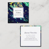 Moderne Waterverf Abstract geschilderd groen Vierkante Visitekaartje (Voorkant / Achterkant)
