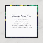 Moderne Waterverf Abstract geschilderd groen Vierkante Visitekaartje (Achterkant)