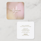 Moderne Waterverf Abstract Leaf Plant Vierkante Visitekaartje (Voorkant / Achterkant)