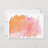 Moderne Waterverf Abstract Oranje Roze Bedankkaart (Achterkant)