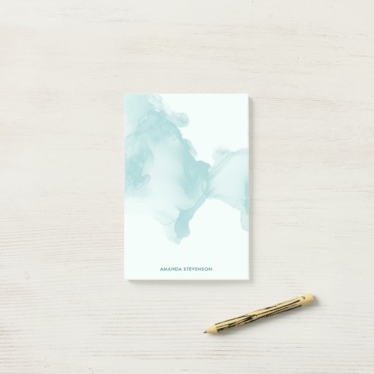 Moderne waterverf abstract post-it® notes (Op bureau)