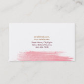 Moderne Waterverf Abstract Verf Roze Sinaasappel Visitekaartje (Achterkant)