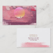 Moderne Waterverf Abstract Verf Roze Sinaasappel Visitekaartje (Voorkant / Achterkant)